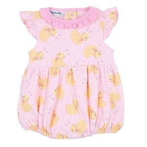 Magnolia Baby Flutter Sleeve Bubble - Bunny Ears Pink for Baby Girl - NWT